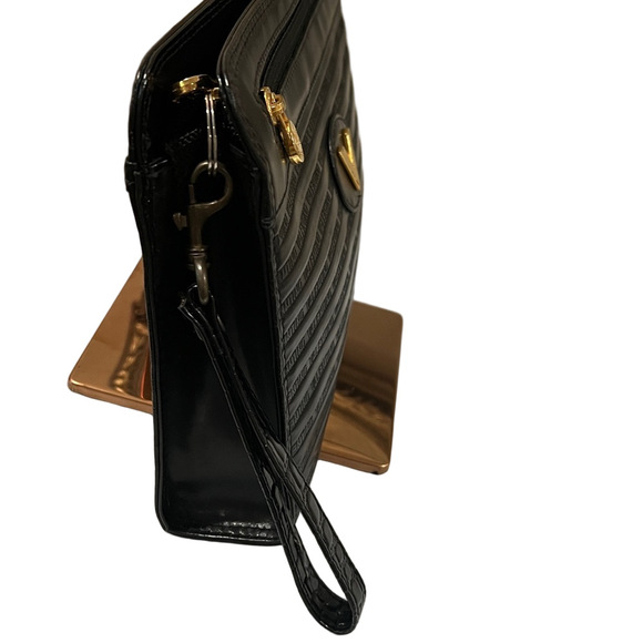 Mario Valentino Black Wristlet with Gold Details - Picture 6 of 15